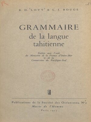 cover image of Grammaire de la langue tahitienne